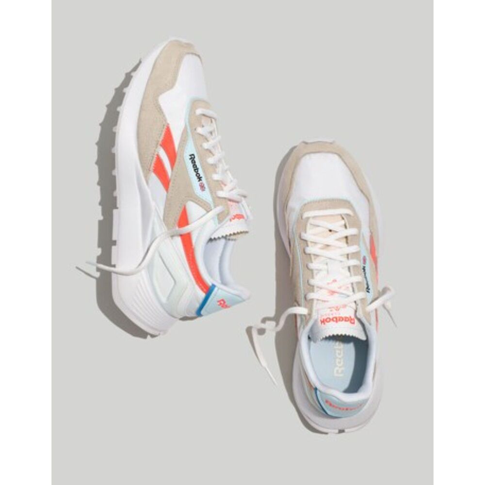 Reebok Classic Legacy AZ Sneakers Women's 8.5 White Moonstone Orange Flare